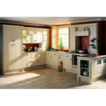 U Shape 2015 Pole Households Solid Wood Kitchen Cabinet